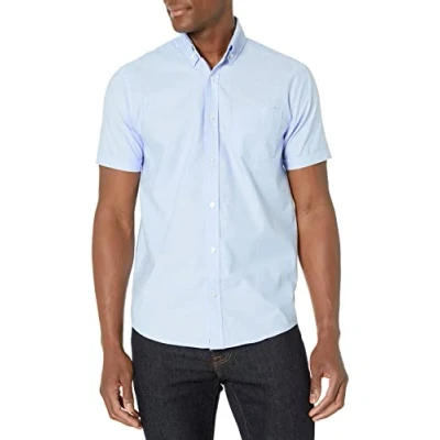 Image of Lee Uniforms Men&#039;s Short Sleeve Oxford Shirt Blue Medium