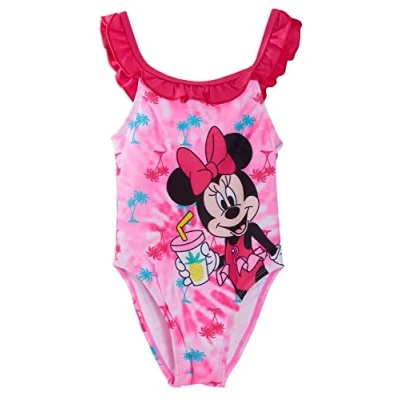 Image of Girls Minnie Mouse Swimming Costume Pink 36 Months
