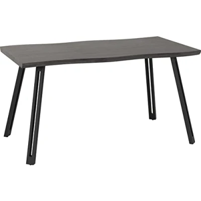 Image of Seconique Quebec Wave Edge Dining Table in Black Wood Grain