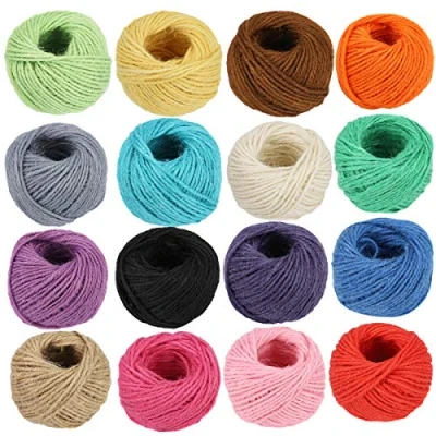 Image of 1312 Feet Jute Twine 82feet/Color 2mm Natural Rope Strong Cord Thick String for DIY Craft Home Garden Deco (16colors)