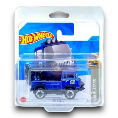 Image of Hot Wheels &#039;57 Jeep FC (Blue) 6/10 Baja Blazers 2023 218/250 (Short Card) COMES IN A KLAS CAR KEEPER PROTECTIVE COLLECTORS CASE HKG72