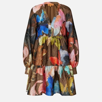 Image of Stine Goya TIER Voluminous Day dress, Women&#039;s, Size: Small, Aquarelle garden
