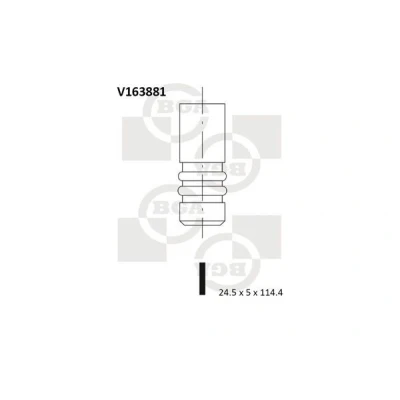Image of 55205183 Exhaust Valve BGA V163881 24,5mm VAUXHALL: Astra Mk5, FIAT: Grande Punto Hatchback
