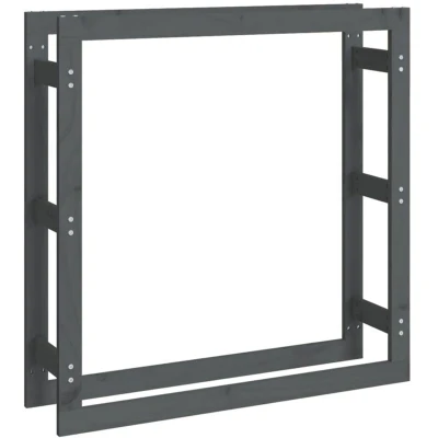 Image of vidaXL Firewood Rack Grey 100x25x100 cm Solid Wood Pine