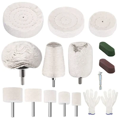 Image of WeeGoo 15 Pcs Polishing Pads for Drill, Metal Wheels Buffing Wheel Polish Drill Attachment Aluminum, Stainless, Steel, Chrome, Machine, Wood, Plastic, Glass