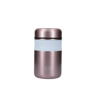 Image of Built Double Wall Insulated Food Flask for Hot and Cold Foods, BPA Free 18/8 Stainless Steel, Light Pink, Rose 490ml