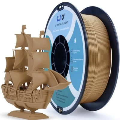 Image of ZIRO Matte PLA Filament 1.75mm, 1KG 3D Printer Filament, High Toughness PLA, Dimensional Accuracy +/ 0.03mm, Wood