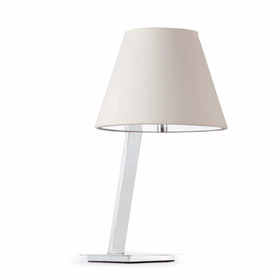 Image of Moma 1 Light Table Lamp Chrome with White Shade, E27