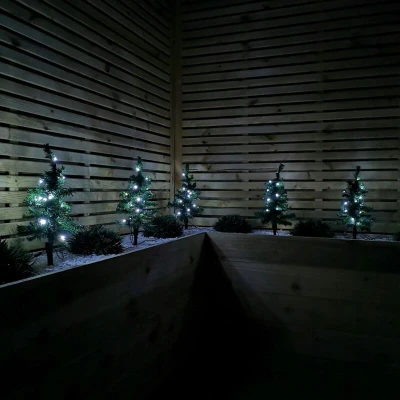 Image of Samuel ALEXANDER 6pc 5m Christmas Green Tree Outdoor Path Lights with 15 White LEDs per