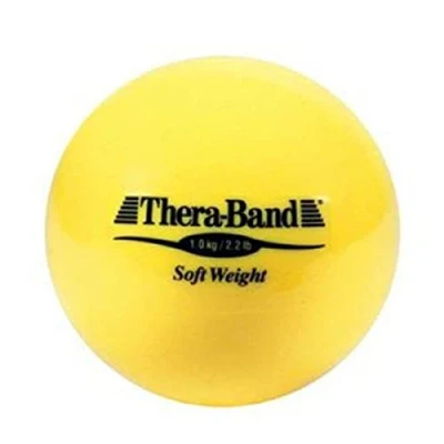 Image of Theraband Soft Weight, 4.5&quot; Ball for Strength Training, Rehab Exercises, Shoulder Rehab, Isometric &amp; Isotonic Workouts, Yellow, 2.2 lbs