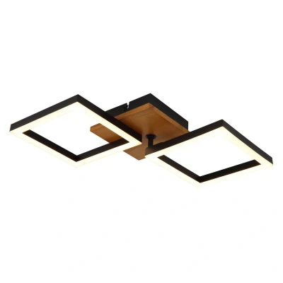 Image of Globo Kerry LED ceiling lamp, length 46 cm, black/dark brown