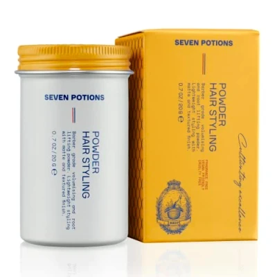 Image of Seven Potions Hair Styling Powder for Men 20g: Root Lifting Dust, Volume &amp; Texture Flexible Hold, Natural Look All Types Vegan, Cruelty Free
