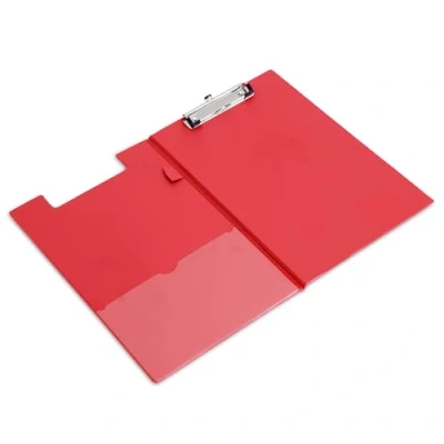 Image of Rapesco VFDCB0R3 Foldover Clipboard with Pocket, A4+, Red
