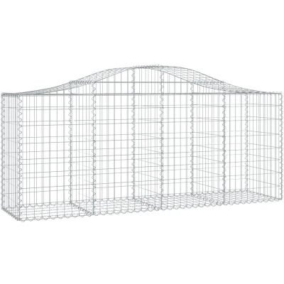 Image of vidaXL Arched Gabion Baskets 6 pcs 200x50x80/100 cm Galvanised Iron