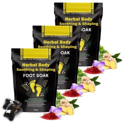 Image of Fulvic Soak Detox Parasite Bath, Herbal Det_ox Cleansing Foot Beads, Lympatic Drainage Ginger Soak, Body (3bag)