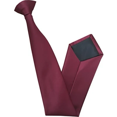 Image of Great British Tie Club Men&#039;s Satin Clip On Ties, Burgundy
