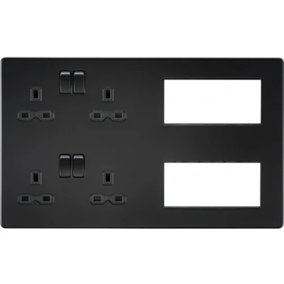 Image of KnightsBridge Screwless Combination Plate Matt Black
