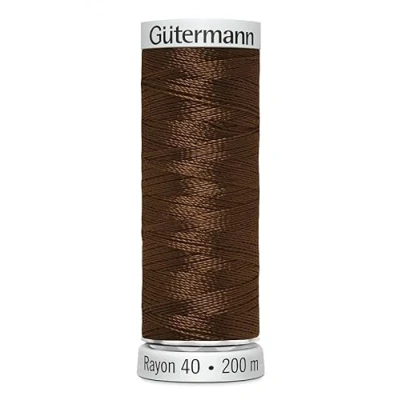 Image of Gutermann No 40 Sulky Rayon Embroidery Thread 200m 1057 Brown Each