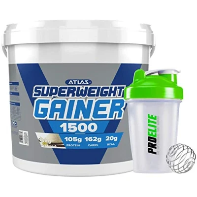 Image of Atlas Nutrisport Super Weight Gainer Mass Gain 5kg / 5000g + Shaker (Vanilla)