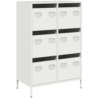 Image of vidaXL Highboard White 68x39x101.5 cm Steel