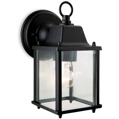 Image of Firstlight Coach Country Cottage Style Lantern in Black and Clear Glass