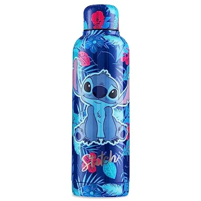 Image of Disney Stitch Insulated Water Bottle 515ml Stainless Steel Metal Drinks for Girls, Teenagers Hot or Cold School Sports Travel Gifts Girls