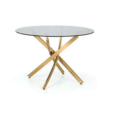 Image of Julian Bowen Montero Round Table, Glass/Gold, One Size