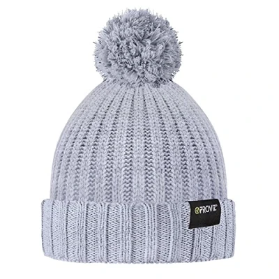 Image of Proviz REFLECT360 Reflective Explorer Fleece Lined Breathable Soft Unisex Bobble Beanie Hat Hi Visibility, Grey