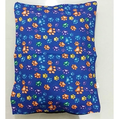 Image of AmigoZone Large Pet Dog Bed Zipped Removable &amp; Washable Cushion Cover Only (Multi Paw Blue)