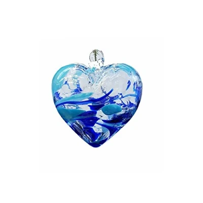 Image of The Milford Collection Birthstone Heart March Aquamarine