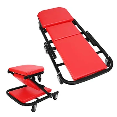Image of Folding Mechanics Car Creeper, 36 inch Heavy Duty Convertible Stool Crawler Board 6 Rotatable Wheels 2 In 1 Creeper Workshop Garage