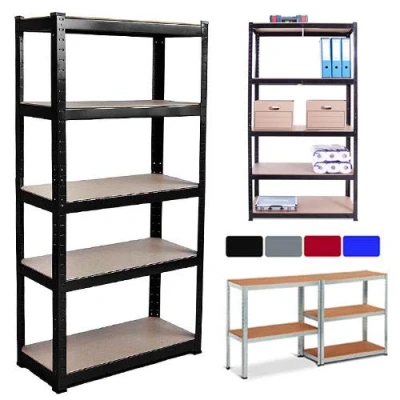 Image of Boltless Storage Shelving Units for Garage/Workshop/Shed/Office/Kitchen, 5 Tier Metal Shelves Storage, Galvanised Steel Shelf Unit, 150cm x 70cm 30cm, 875KG Capacity(175KG Per Shelf)