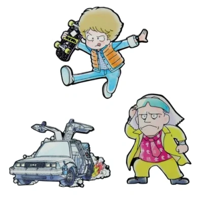 Image of Back to the Future Limited Edition Japanese Style Triple Pin Badge Set