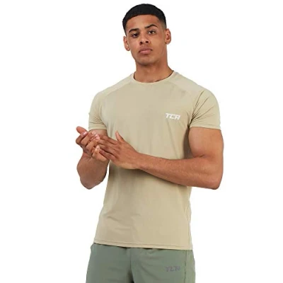 Image of TCA Stamina Lightweight Gym Top, Dry Fit Running Top For Men Tops Men, T Shirts Wet Sand, XXL