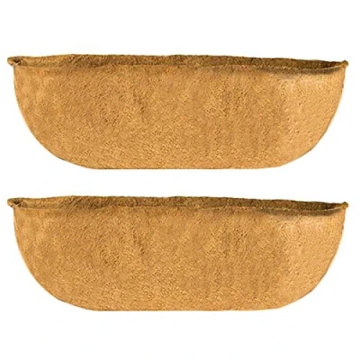 Image of SFTYUFS 2PCS 30 inch Half Circle Coco Liner Wall Planter Replacement Liners Coconut Fiber Plant Basket for Garden Flower Pot