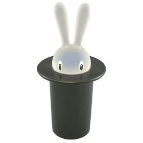 Image of Alessi Magic Bunny ASG16 B Design Toothpick Holder in Thermoplastic Resin, Black