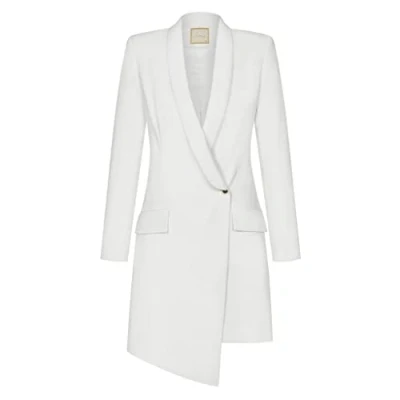 Image of Swing Fashion Women&#039;s Blanca Weiß S Elegant Business Sheath Festive Party Cocktail Mini Evening Long Sleeve Dress V Neck Short White 36,