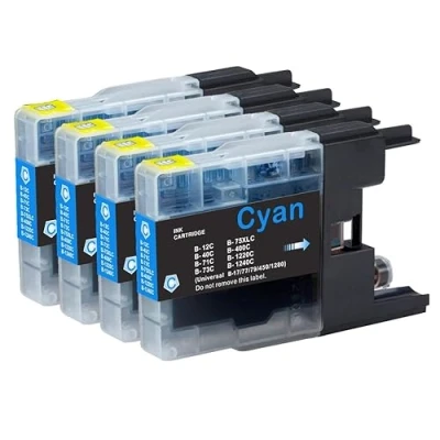 Image of Go Inks 4 Cyan Ink Cartridges to replace Brother LC1240C &amp; LC1220C Compatible/non OEM for DCP MFC Printers
