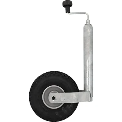 Image of Cartrend 80144 Trailer support wheel for camping and transport trailers, galvanized, 48 mm, pneumatic tires