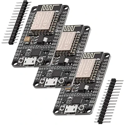 Image of AZDelivery NodeMCU V2 WiFi Amica ESP8266 ESP 12F I2C Development Board CP2102 3.3V IoT Open Source Serial Wireless Module PWM IIC Unsoldered compatible with Arduino Including E Book! (Pack of 3)