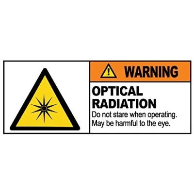 Image of 4 x Warning OPTICAL RADIATION Sign Removable Self Adhesive Waterproof Durable Vinyl Label Sticker 225mm 106mm