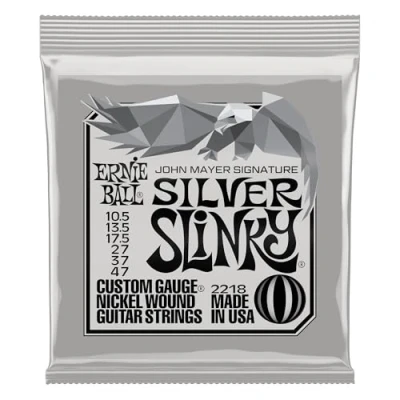 Image of Ernie Ball John Mayer Silver Slinky Nickel Wound Electric Guitar Strings 10.5 47 Gauge