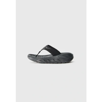 Image of HOKA ONE Women&#039;s Ora Recovery Flip Flop Sandals, Black/Dark Gull Gray 1, 7.5 UK