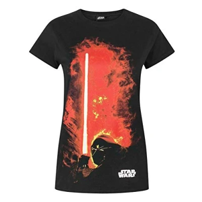 Image of Star Wars Darth Vader Lightsaber Womens T Shirt Black