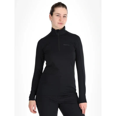 Image of Craft CORE Gain Midlayer for Women Black High Neck Half Zip Running Top