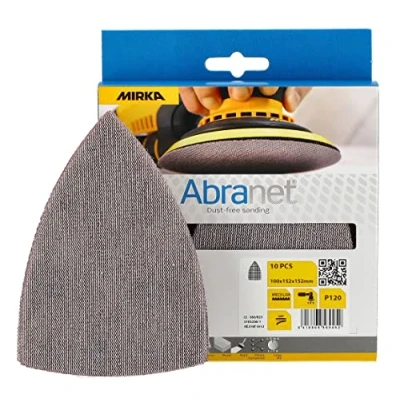 Image of Mirka Abranet Delta Triangle Net Disc / 4x6x6 inch/Grit 120 /Sandpaper Sanding Discs Hook and Loop 10 pcs ‎9A 219 120RP