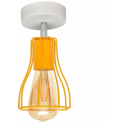 Image of Helam Tube Semi Flush Light Whte, Yellow 10cm