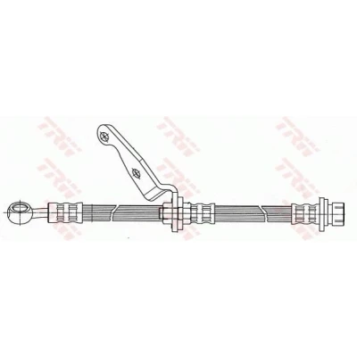 Image of 01464S10000, 01464S10010, 46410S10010 Brake Hose TRW PHD507 455mm M10x1 Internal Thread