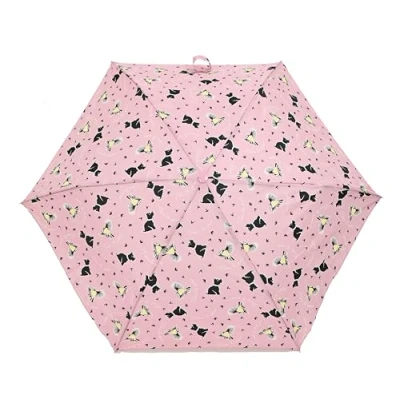 Image of RADLEY London Womens Ladies Girls Mini Telescope Foldaway Umbrella Time to Soar in Rose Pink