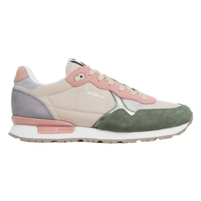 Image of Pepe Jeans Women&#039;s Brit Mixt W Sneaker, Green (Casting Green), 3 UK